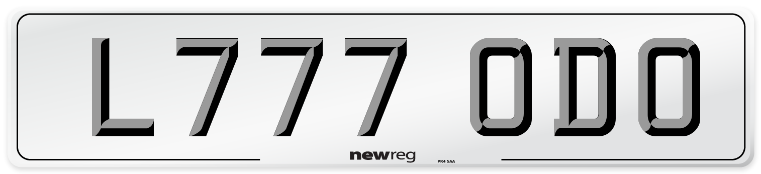 L777 ODO Number Plate from New Reg
